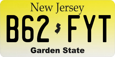 NJ license plate B62FYT