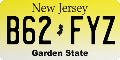 NJ license plate B62FYZ