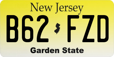 NJ license plate B62FZD