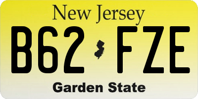 NJ license plate B62FZE