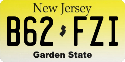 NJ license plate B62FZI