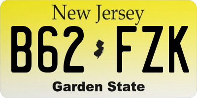 NJ license plate B62FZK