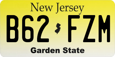 NJ license plate B62FZM