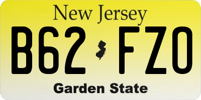 NJ license plate B62FZO