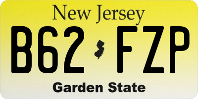 NJ license plate B62FZP