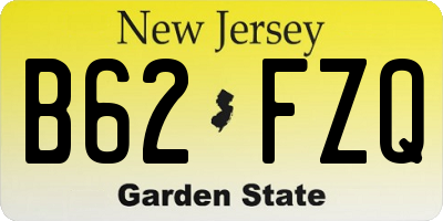 NJ license plate B62FZQ