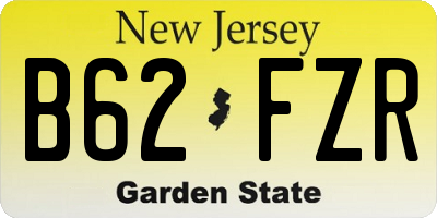NJ license plate B62FZR