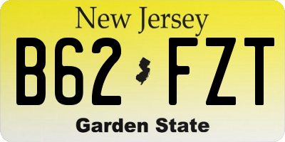 NJ license plate B62FZT