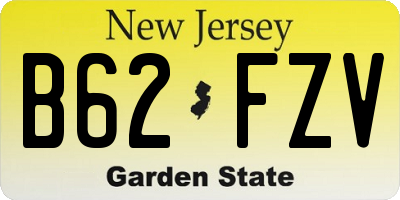 NJ license plate B62FZV