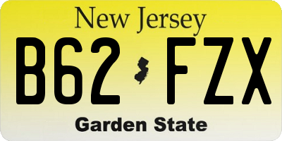 NJ license plate B62FZX