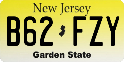 NJ license plate B62FZY