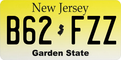 NJ license plate B62FZZ