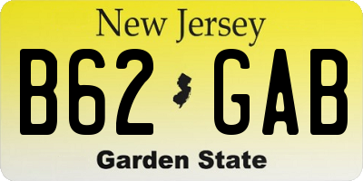 NJ license plate B62GAB