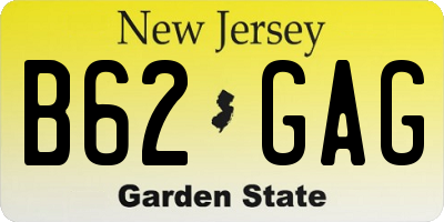 NJ license plate B62GAG