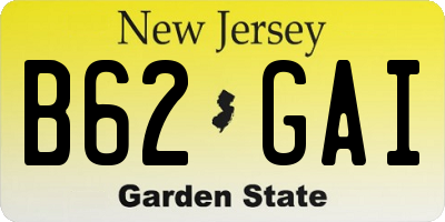 NJ license plate B62GAI