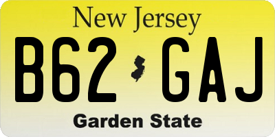 NJ license plate B62GAJ