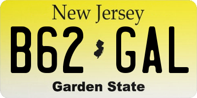 NJ license plate B62GAL