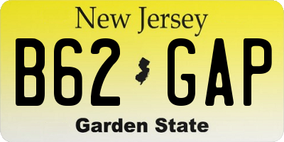 NJ license plate B62GAP