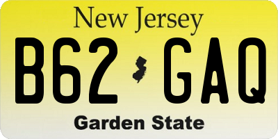 NJ license plate B62GAQ