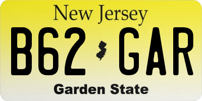 NJ license plate B62GAR