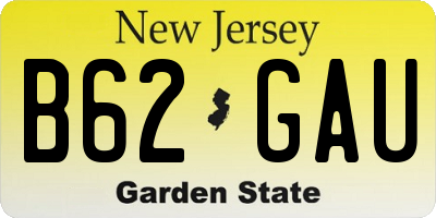 NJ license plate B62GAU