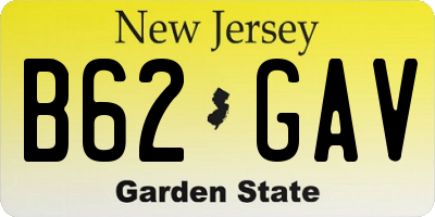 NJ license plate B62GAV