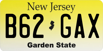 NJ license plate B62GAX