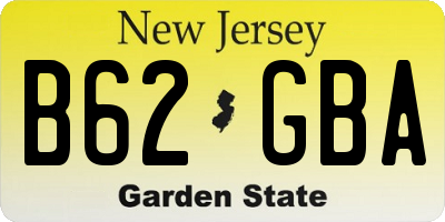 NJ license plate B62GBA