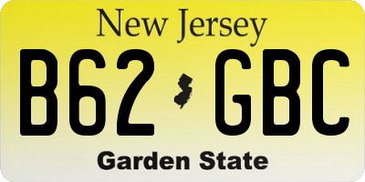 NJ license plate B62GBC