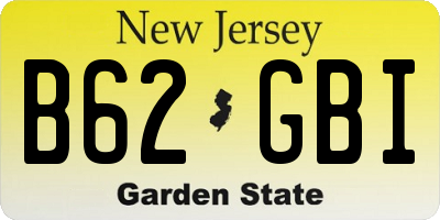 NJ license plate B62GBI