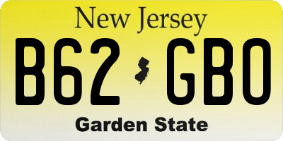 NJ license plate B62GBO