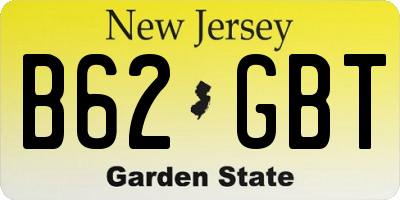 NJ license plate B62GBT