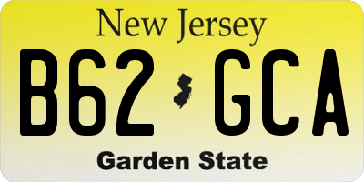 NJ license plate B62GCA