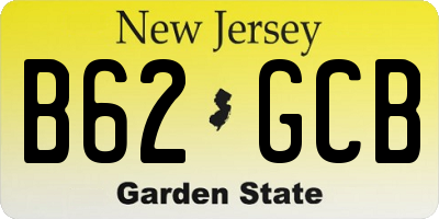 NJ license plate B62GCB