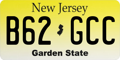 NJ license plate B62GCC