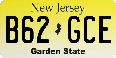 NJ license plate B62GCE