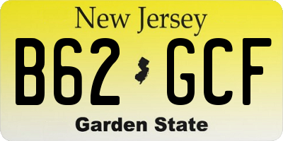 NJ license plate B62GCF