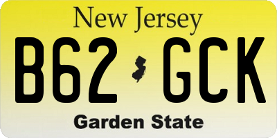 NJ license plate B62GCK
