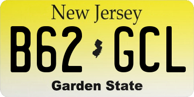 NJ license plate B62GCL