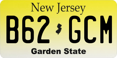 NJ license plate B62GCM