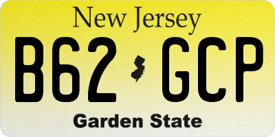 NJ license plate B62GCP