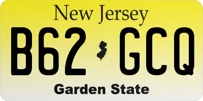 NJ license plate B62GCQ