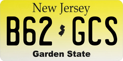 NJ license plate B62GCS