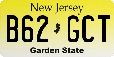 NJ license plate B62GCT