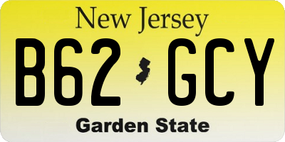 NJ license plate B62GCY