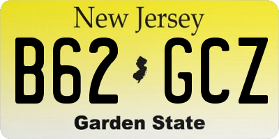 NJ license plate B62GCZ