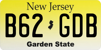 NJ license plate B62GDB
