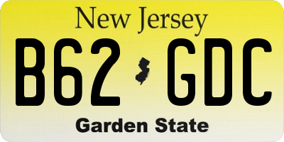 NJ license plate B62GDC