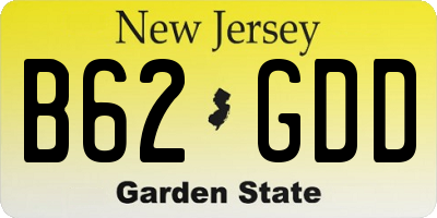 NJ license plate B62GDD