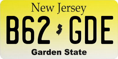 NJ license plate B62GDE